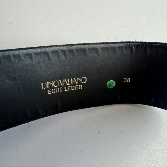 Vintage  80s Rare Dino Valiano Black Gold Adjustable Snap Belt Size 38 - Picture 5 of 13